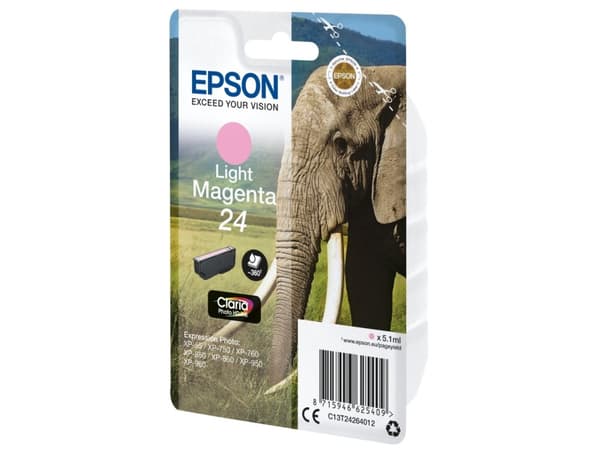 Epson 24 - 5.1 ml - lys magenta - original - blekkpatron - for Expression Photo XP-55, 750, 760, 850, 860, 950, 960, 970; Expression Premium XP-750,