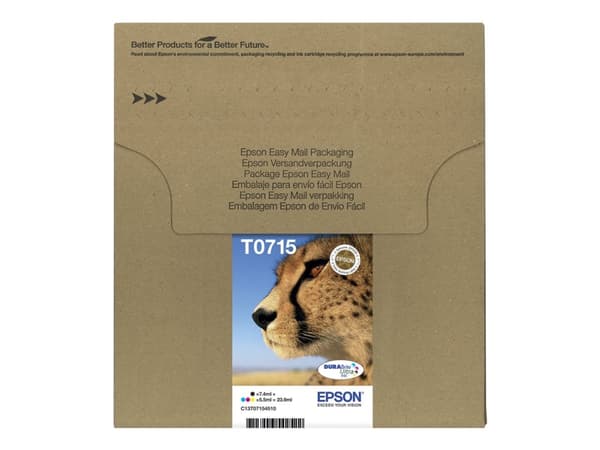 Epson T071 Easy Mail Packaging - 4-pack - 23.9 ml - svart, gul, cyan, magenta - original - boks - blekkpatron - for Stylus DX9400, SX115, SX210, SX21