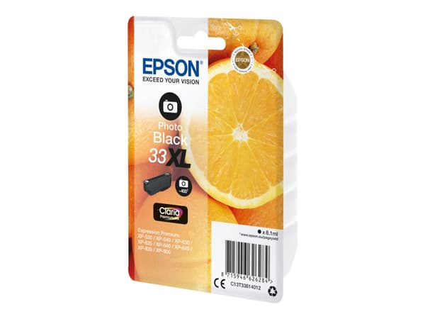 Epson Oranges Singlepack Photo Black 33XL Claria Premium Ink