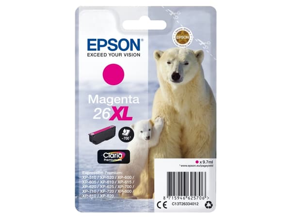 Epson Polar bear Enpack magenta 26XL Claria Premium-bläck