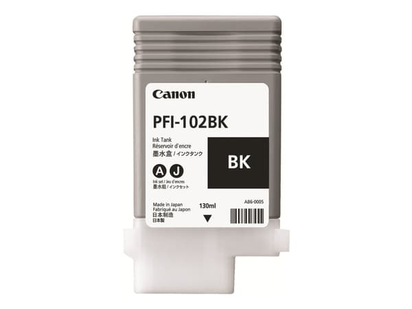 Canon PFI-102 BK - 130 ml - svart - original - blekktank - for imagePROGRAF iPF510, iPF605, iPF650, iPF655, iPF710, iPF720, iPF750, iPF755, LP17, LP2