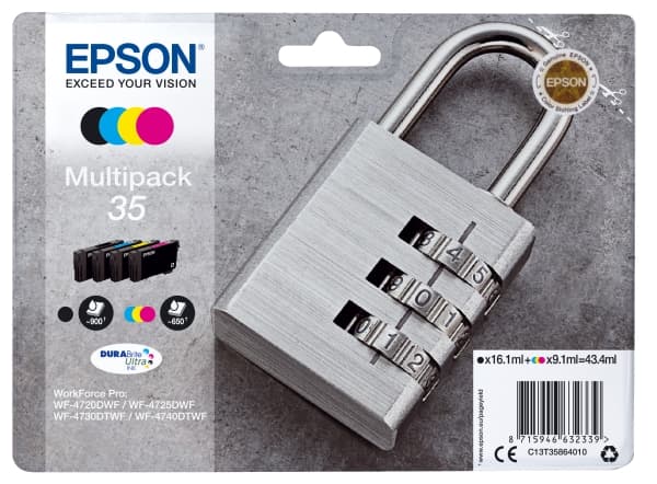 Epson 35 Multipack - 4-pack - svart, gul, cyan, magenta - original - blister - blekkpatron - for WorkForce Pro WF-4720, WF-4720DWF, WF-4725DWF, WF-47