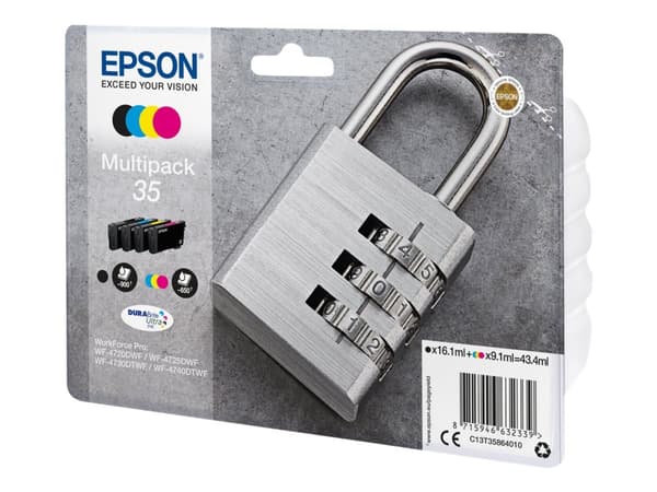Epson 35 Multipack - 4-pack - svart, gul, cyan, magenta - original - blister - blekkpatron - for WorkForce Pro WF-4720, WF-4720DWF, WF-4725DWF, WF-47