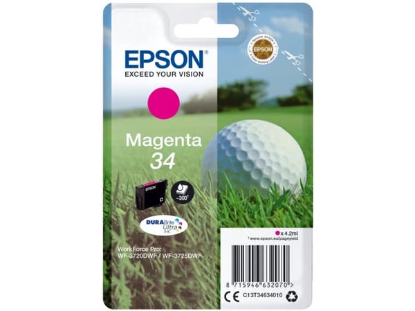 Epson 34 - 4.2 ml - magenta - original - blekkpatron - for WorkForce Pro WF-3720, WF-3720DWF, WF-3725DWF