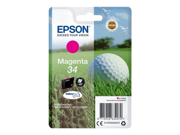 Epson 34 - 4.2 ml - magenta - original - blekkpatron - for WorkForce Pro WF-3720, WF-3720DWF, WF-3725DWF