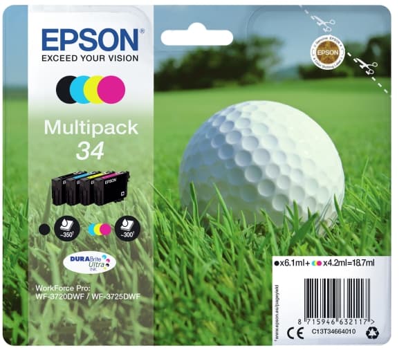 Epson Golf ball Multipack 4-colours 34 DURABrite Ultra Ink