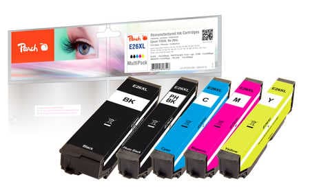 Peach PI200-285, Kompatibel, Svart, Cyan, Fiolblå, Foto sort, Gult, Epson, Combo pack, Expression Premium XP-510, Expression Premium XP-520, Expressi