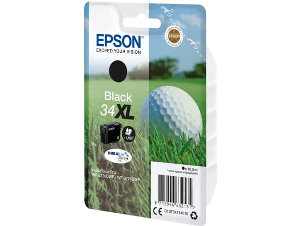 Epson Golf ball Singlepack Black 34XL DURABrite Ultra Ink