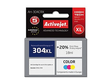 Activejet AH-304CRX, Høyt (XL) utbytte, Cyan, Fiolblå, Gult, Fargestoffbasert blekk, 18 ml, 1 stykker, Enkeltpakke