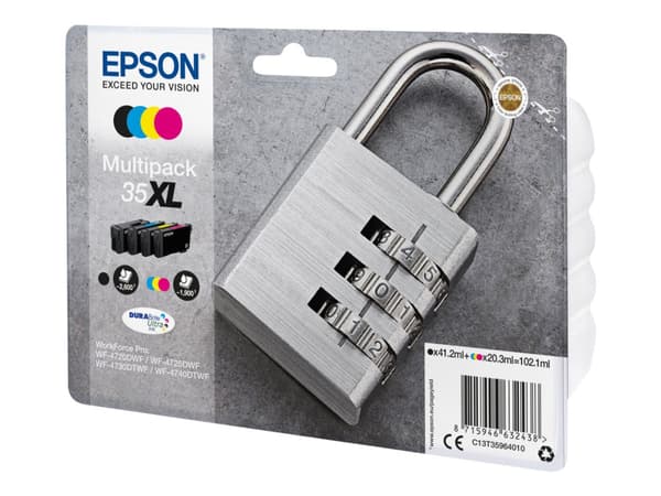 Epson 35XL Multipack - 4-pack - XL - svart, gul, cyan, magenta - original - blekkpatron - for WorkForce Pro WF-4720, WF-4720DWF, WF-4725DWF, WF-4730,