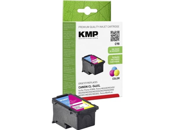 KMP C98 - 13 ml - Høy ytelse - farge (cyan, magenta, gul) - kompatibel - blekkpatron (alternativ for: Canon 8288B001, Canon CL-546XL) - for Canon PIX