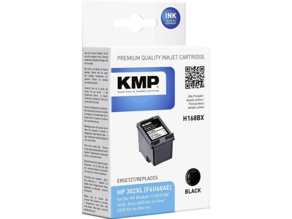 KMP H168BX - 15 ml - svart - kompatibel - blekkpatron (alternativ for: HP 302XL, HP F6U68AE) - for HP Deskjet 1110, 21XX, 36XX; ENVY 45XX; Officejet