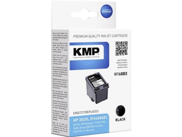 KMP H168BX - 15 ml - svart - kompatibel - blekkpatron (alternativ for: HP 302XL, HP F6U68AE) - for HP Deskjet 1110, 21XX, 36XX; ENVY 45XX; Officejet