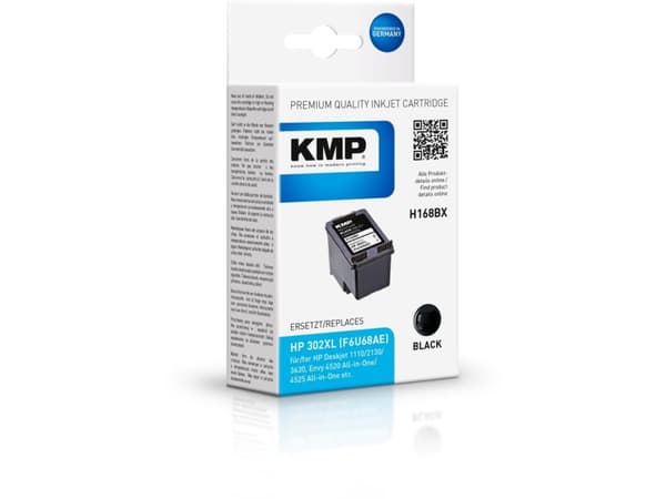 KMP H168BX - 15 ml - svart - kompatibel - blekkpatron (alternativ for: HP 302XL, HP F6U68AE) - for HP Deskjet 1110, 21XX, 36XX; ENVY 45XX; Officejet