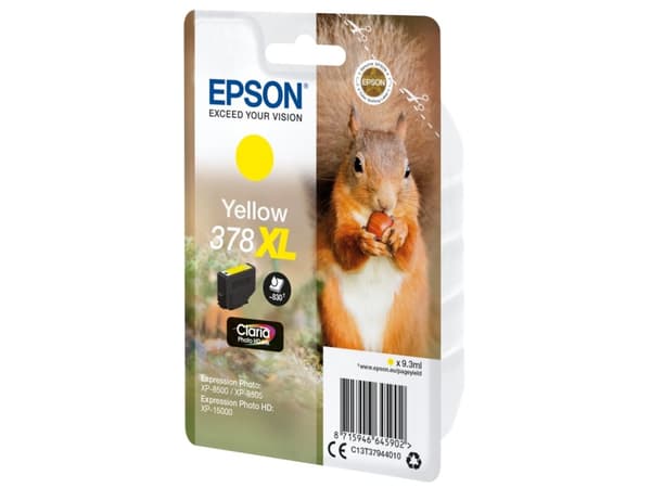 Epson Squirrel Singlepack Yellow 378XL Claria Photo HD Ink