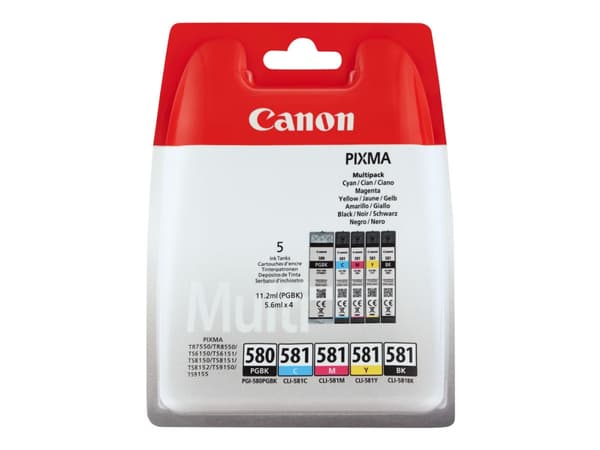 Canon CLI-581 Multipack blekkpatron Original Sort, Cyan, Fiolblå, Gult