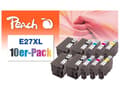 Miniatyrbilde 3 av 5: Peach Combi-Pack E27XL - 10-pack - svart, gul, cyan, magenta - kompatibel - gjenfabrikert - blekkpatron (alternativ for: Epson 27XL, Epson T2714) - f