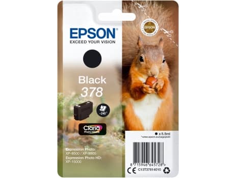Epson Squirrel Singlepack Black 378 Claria Photo HD Ink