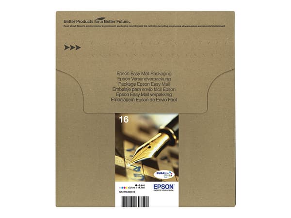 Epson 16 Multipack Easy Mail Packaging - 4-pack - svart, gul, cyan, magenta - original - box - bläckpatron - för WorkForce WF-2010, 2510, 2520, 2530,