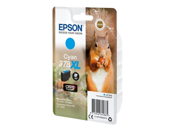 Epson Squirrel Singlepack Cyan 378XL Claria Photo HD Ink