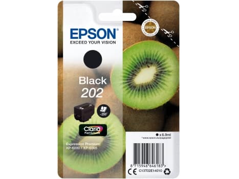 Epson 202 - 6.9 ml - svart - original - blære med RF/lyd-alarm - blekkpatron - for Expression Premium XP-6000, XP-6005