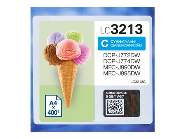 Brother LC3213C - Høy ytelse - cyan - original - blekkpatron - for Brother DCP-J772DW, DCP-J774DW, MFC-J890DN, MFC-J890DW, MFC-J890DWN, MFC-J895DW