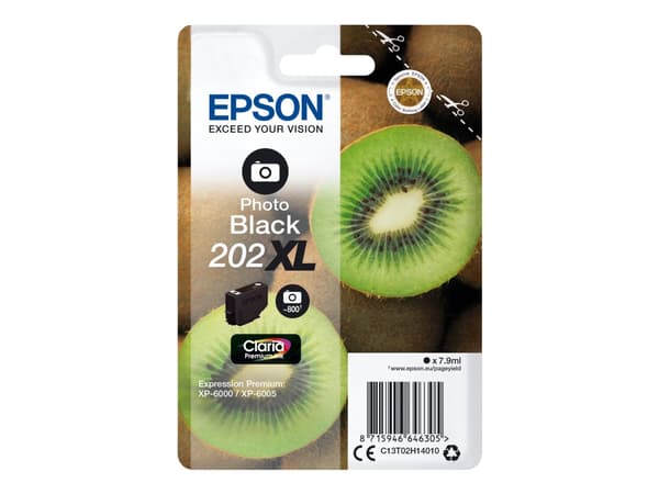Epson Kiwi Singlepack Photo Black 202XL Claria Premium Ink