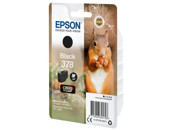 Epson Squirrel Singlepack Black 378 Claria Photo HD Ink