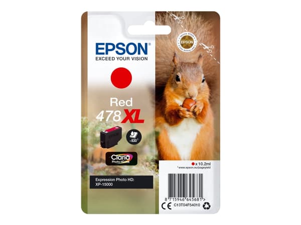 Epson 478XL - 10.2 ml - høykapasitets - rød - original - blekkpatron - for Expression Home HD XP-15000
