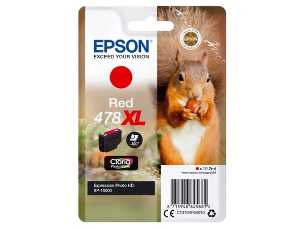 Epson 478XL - 10.2 ml - høykapasitets - rød - original - blekkpatron - for Expression Home HD XP-15000