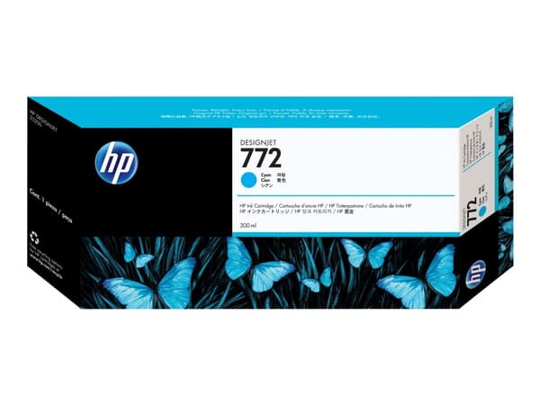 HP 772 - 300 ml - cyan - original - DesignJet - blekkpatron - for DesignJet HD Pro MFP, Z5200, Z5200 PostScript, Z5400 PostScript ePrinter