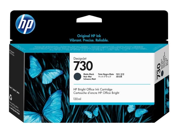 HP 730 - 130 ml - mattsvart - original - DesignJet - bläckpatron - för DesignJet SD Pro MFP, T1600, T1600dr, T1700, T1700dr, T1708, T1708dr, T2600, T