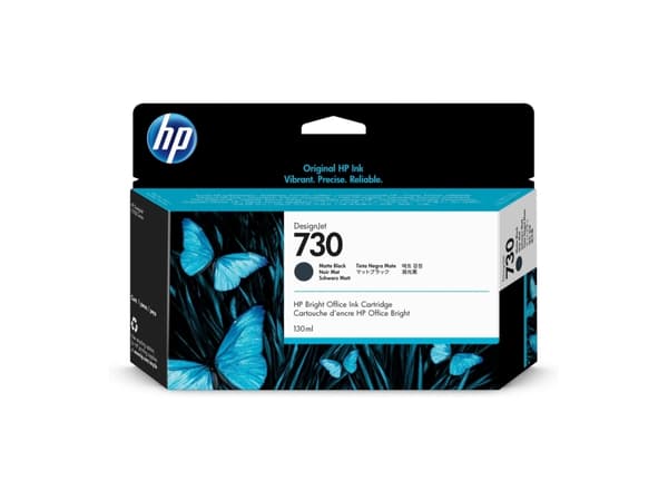 HP 730 - 130 ml - mattsvart - original - DesignJet - bläckpatron - för DesignJet SD Pro MFP, T1600, T1600dr, T1700, T1700dr, T1708, T1708dr, T2600, T