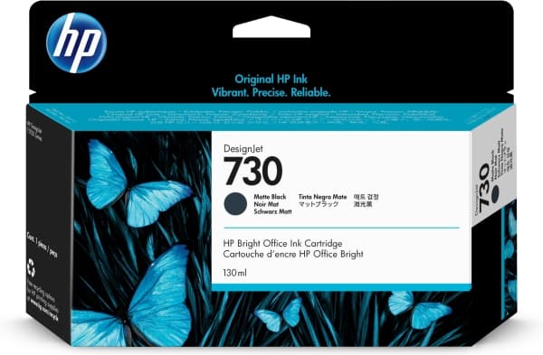HP 730 - 130 ml - mattsvart - original - DesignJet - bläckpatron - för DesignJet SD Pro MFP, T1600, T1600dr, T1700, T1700dr, T1708, T1708dr, T2600, T