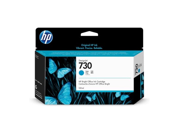HP 730 - 130 ml - cyan - original - DesignJet - blekkpatron - for DesignJet SD Pro MFP, T1600, T1600dr, T1700, T1700dr, T1708, T1708dr, T2600, T2600d