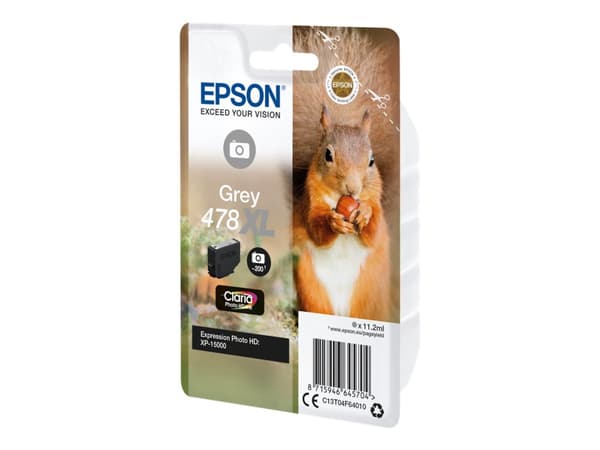 Epson 478XL - 11.2 ml - høykapasitets - grå - original - blekkpatron - for Expression Home HD XP-15000