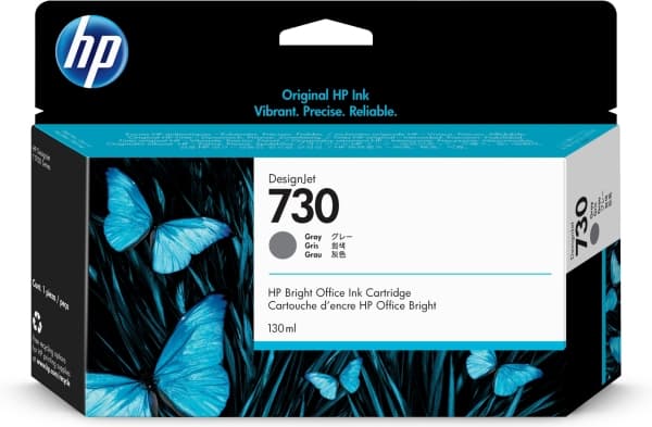 HP 730 - 130 ml - grå - original - DesignJet - bläckpatron - för DesignJet SD Pro MFP, T1600, T1600dr, T1700, T1700dr, T2600, T2600dr