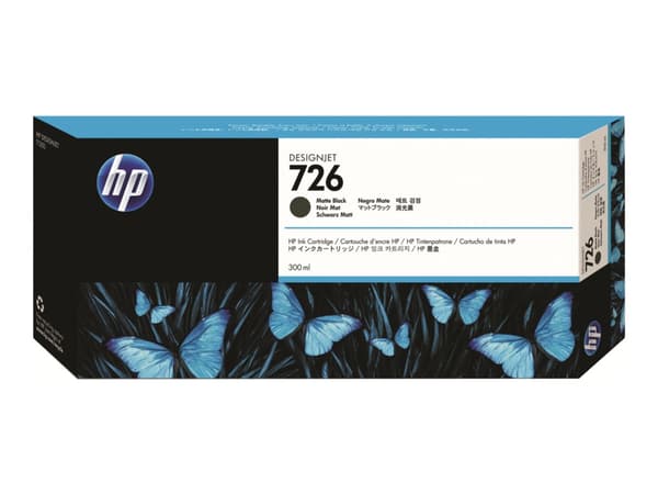 HP 726 - 300 ml - matt svart - original - DesignJet - blekkpatron - for DesignJet SD Pro MFP, T1200, T1200ps, T1300, T2300