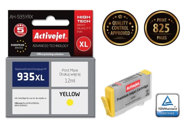 Activejet AH-935YRX, Høyt (XL) utbytte, Gult, Fargestoffbasert blekk, 12 ml, 1 stykker, Enkeltpakke