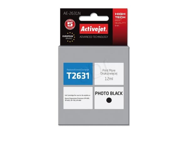 Activejet AE-2631N, Høyt (XL) utbytte, Pigmentbasert blekk, 12 ml, 1 stykker