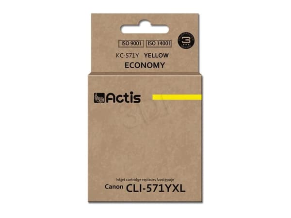 Actis KC-571Y, Perusvärintuotto, Väripohjainen muste, 12 ml, 1 kpl, Kertapakkaus