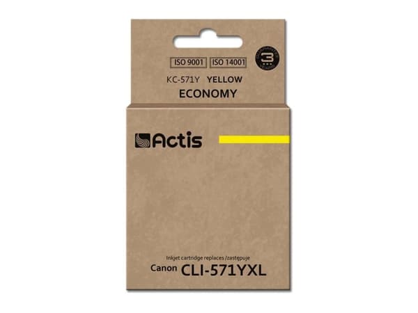Actis KC-571Y, Perusvärintuotto, Väripohjainen muste, 12 ml, 1 kpl, Kertapakkaus
