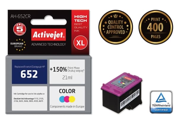 Activejet AH-652CR, Høyt (XL) utbytte, Fargestoffbasert blekk, 21 ml, 500 sider, 1 stykker, Enkeltpakke