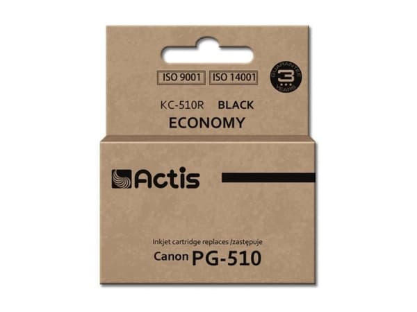 Actis KC-510R blæk (Canon PG-510 erstatning; Standard; 12 ml; sort)
