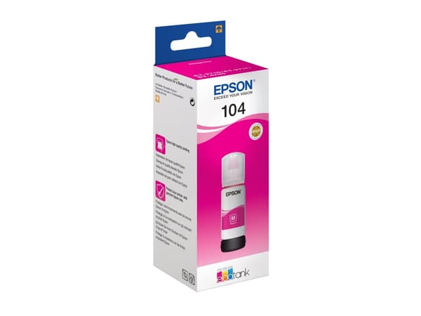 Epson EcoTank 104 - 65 ml - magenta - original - bläcktank - för EcoTank ET-14100, 1810, 2721, 2810, 2811, 2812, 2814, 2815, 2820, 2821, 2825, 2826,