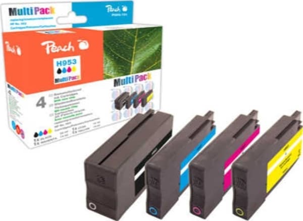 Peach PI300-721, Sort, Cyan, Fiolblå, Gult, Pigmentbasert blekk, Pigmentbasert blekk, 3 stykker
