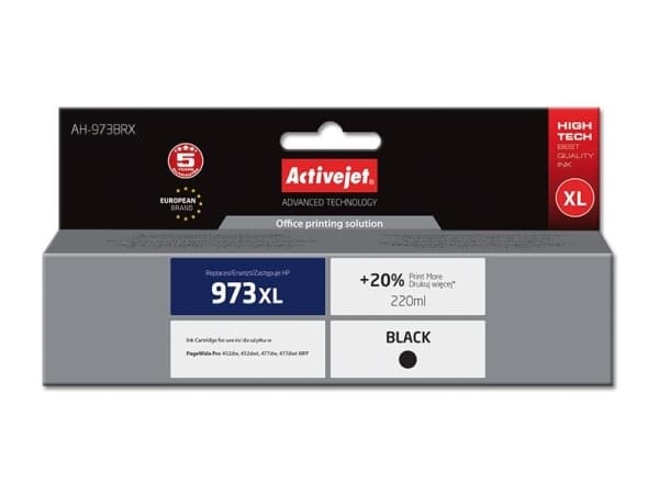 Activejet AH-973BRX, Høyt (XL) utbytte, Sort, 220 ml, 220 ml, 1 stykker, Enkeltpakke