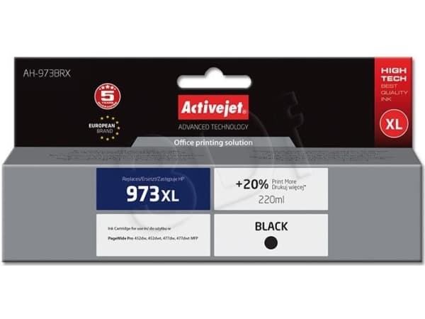 Activejet AH-973BRX, Høyt (XL) utbytte, Sort, 220 ml, 220 ml, 1 stykker, Enkeltpakke