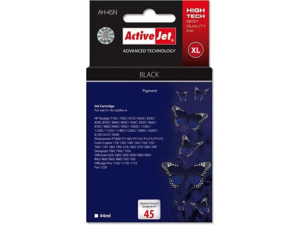 Activejet AH-45N, Høyt (XL) utbytte, Pigmentbasert blekk, 44 ml, 1 stykker, Enkeltpakke