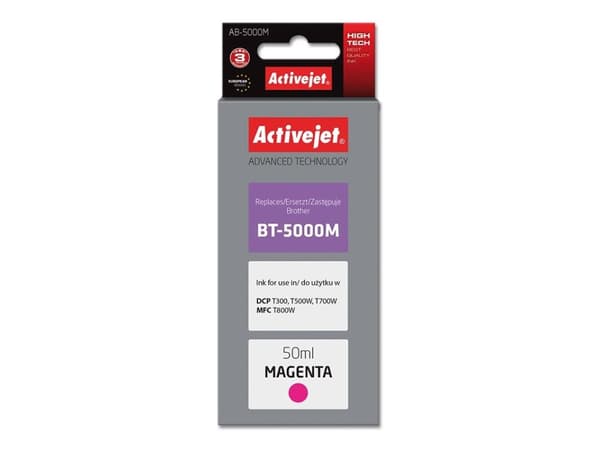 Activejet AB-5000M, Korkea (XL) värintuotto, Väripohjainen muste, 50 ml, 1 kpl, Kertapakkaus
